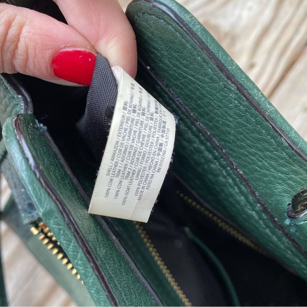 New York Chatham Lane Harlan Satchel Bag Forest Leaf Green Suede - Picture 8 of 12